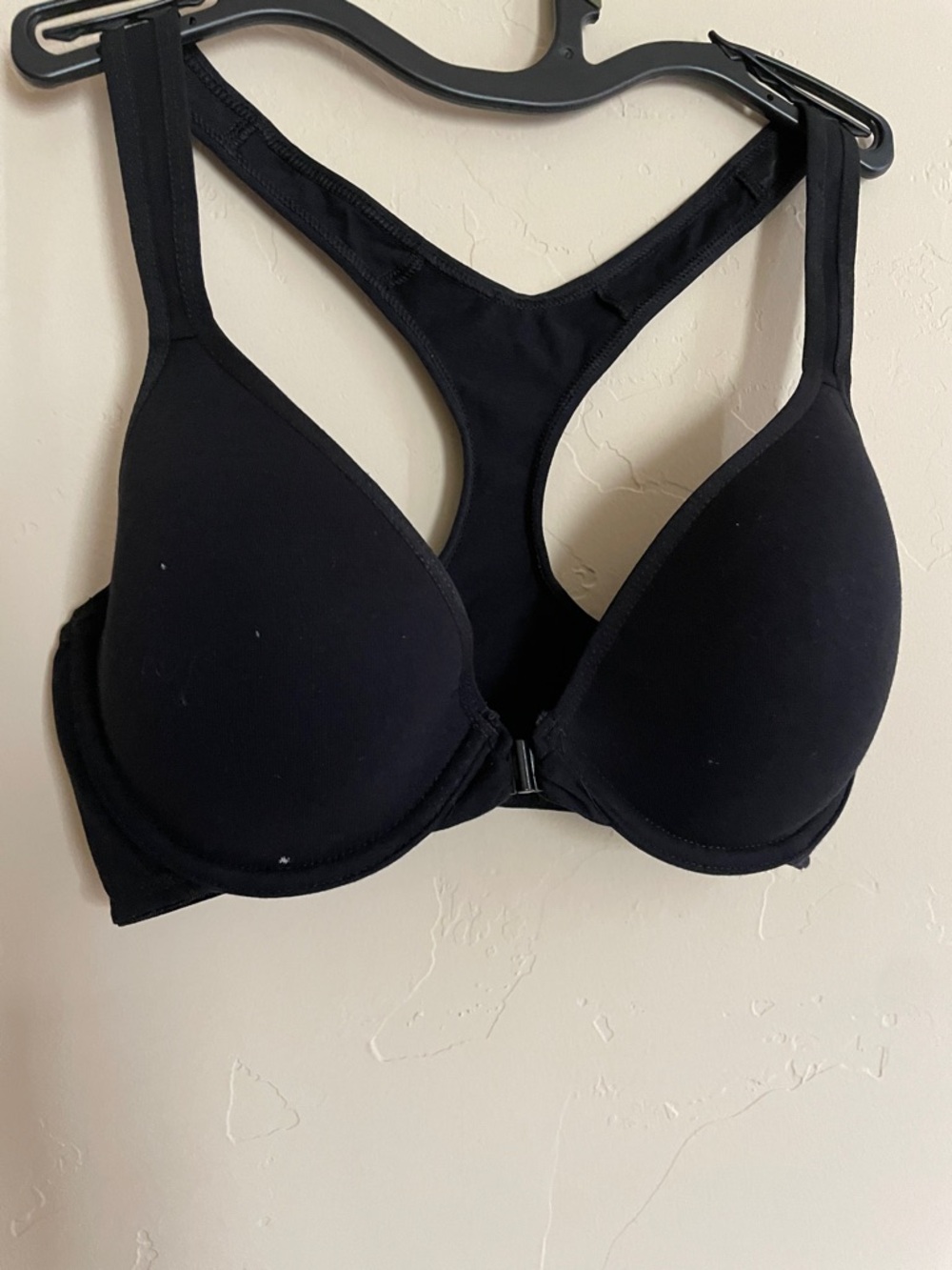 No Boundaries Black Front-Closure Racerback Bra